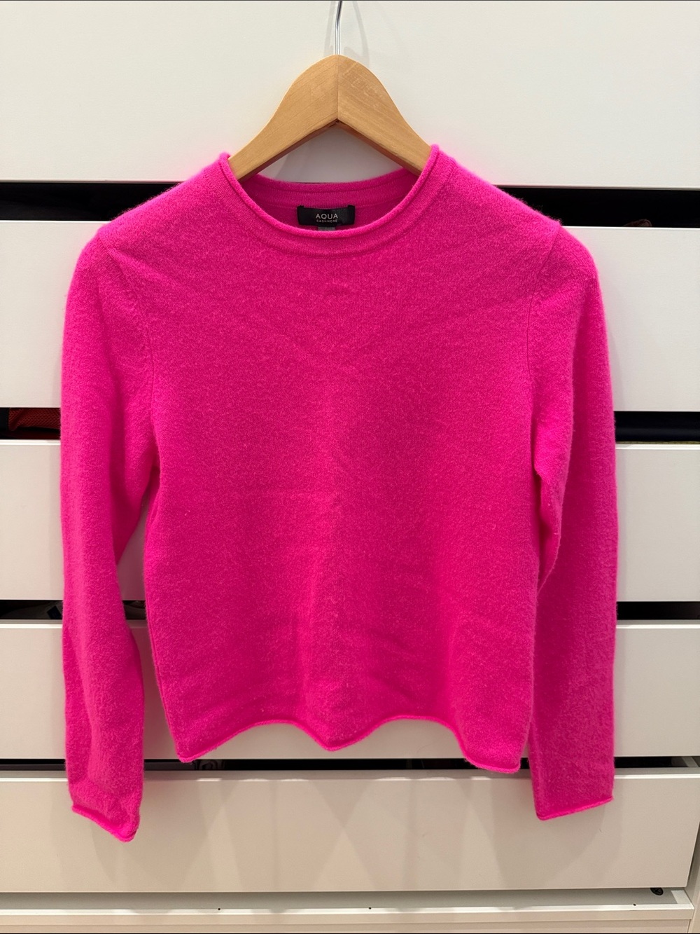Aqua Hot Pink Crewneck Sweater